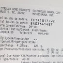 Used Frigidaire Refrigerator Model No. FFTR1817LW2