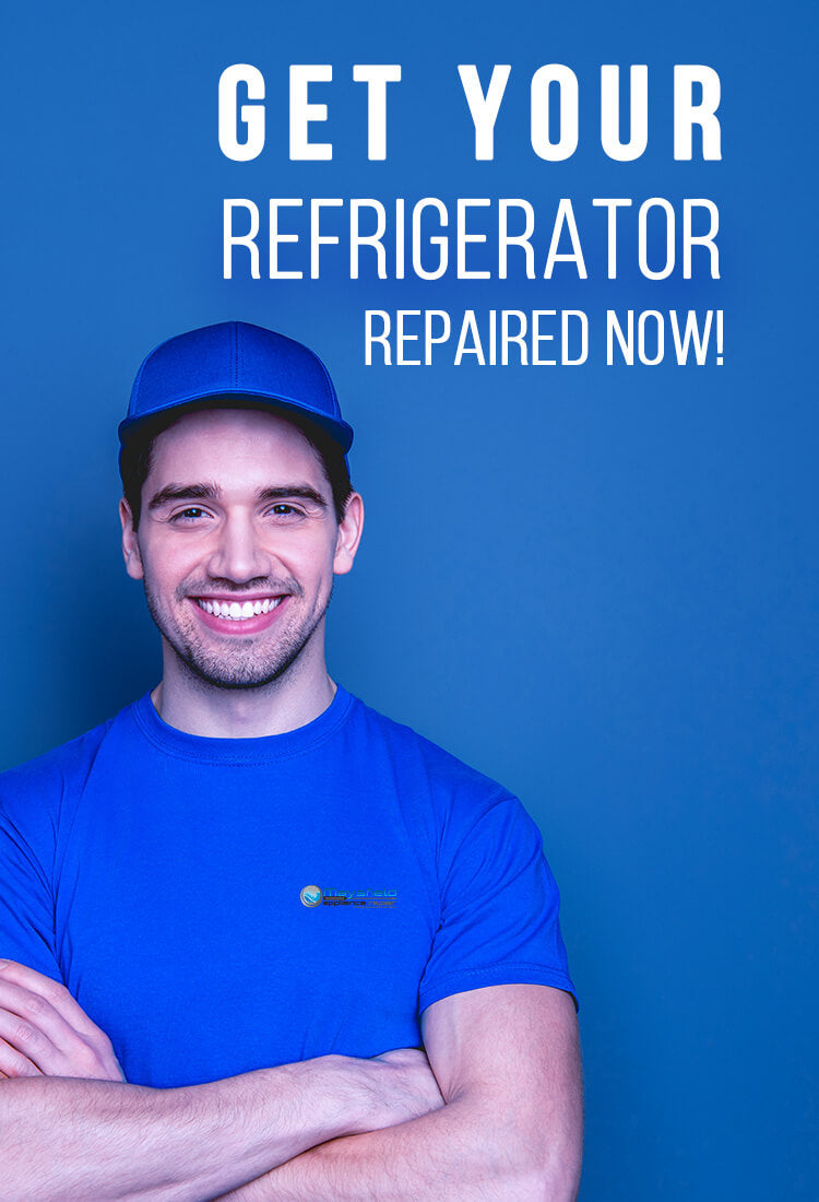 Smiling man in the Refrigerator Repair Banner