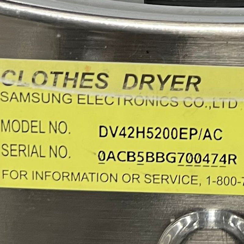Used Samsung Electric Dryer Model No. DV42H5200EP/AC