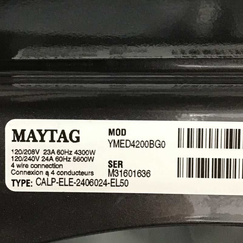 Used Maytag Washer and Dryer Set Model No. MHW5500FC1-YMED4200BG0