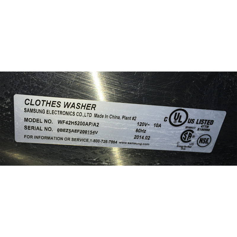 Samsung Washer Model No. WF42H5200AP/A2