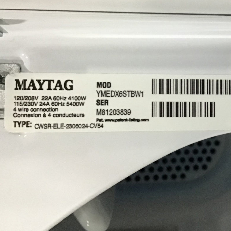 Used Maytag Washer and Dryer Set Model No. MVWX655DW1 - YMEDX6STBW1