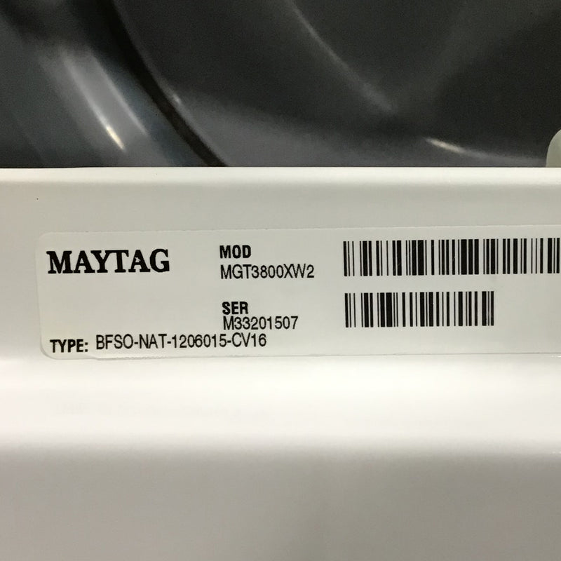 Used Maytag 27" Gas Laundry Center Model No. MGT3800XW2
