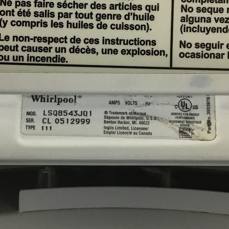 Kenmore Electric Dryer Model No. 592-8900301