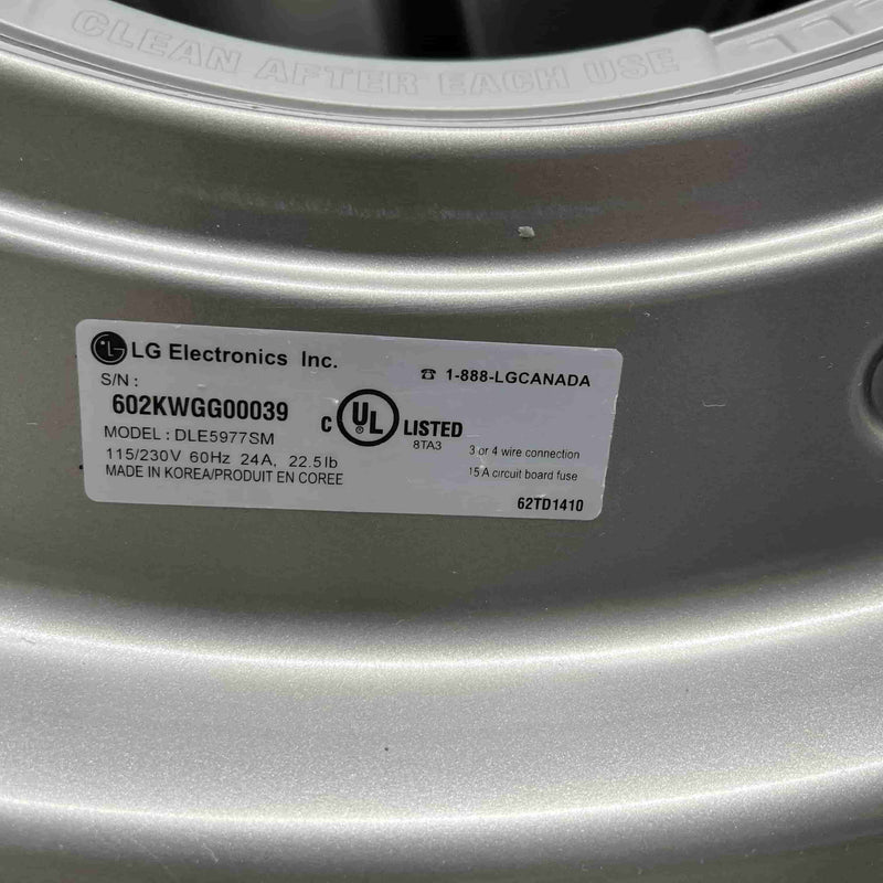 Used LG Washer and Dryer Set Model No. WM2677HSM – DLE5977SM for sale in Edmonton