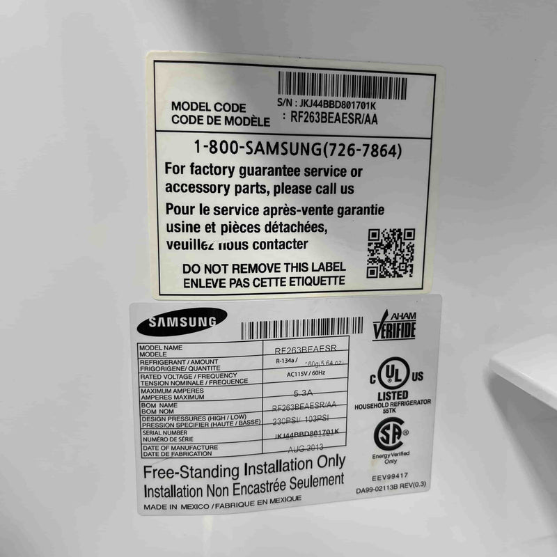Used Samsung Refrigerator Model No. RF263BEAESR for sale in Edmonton