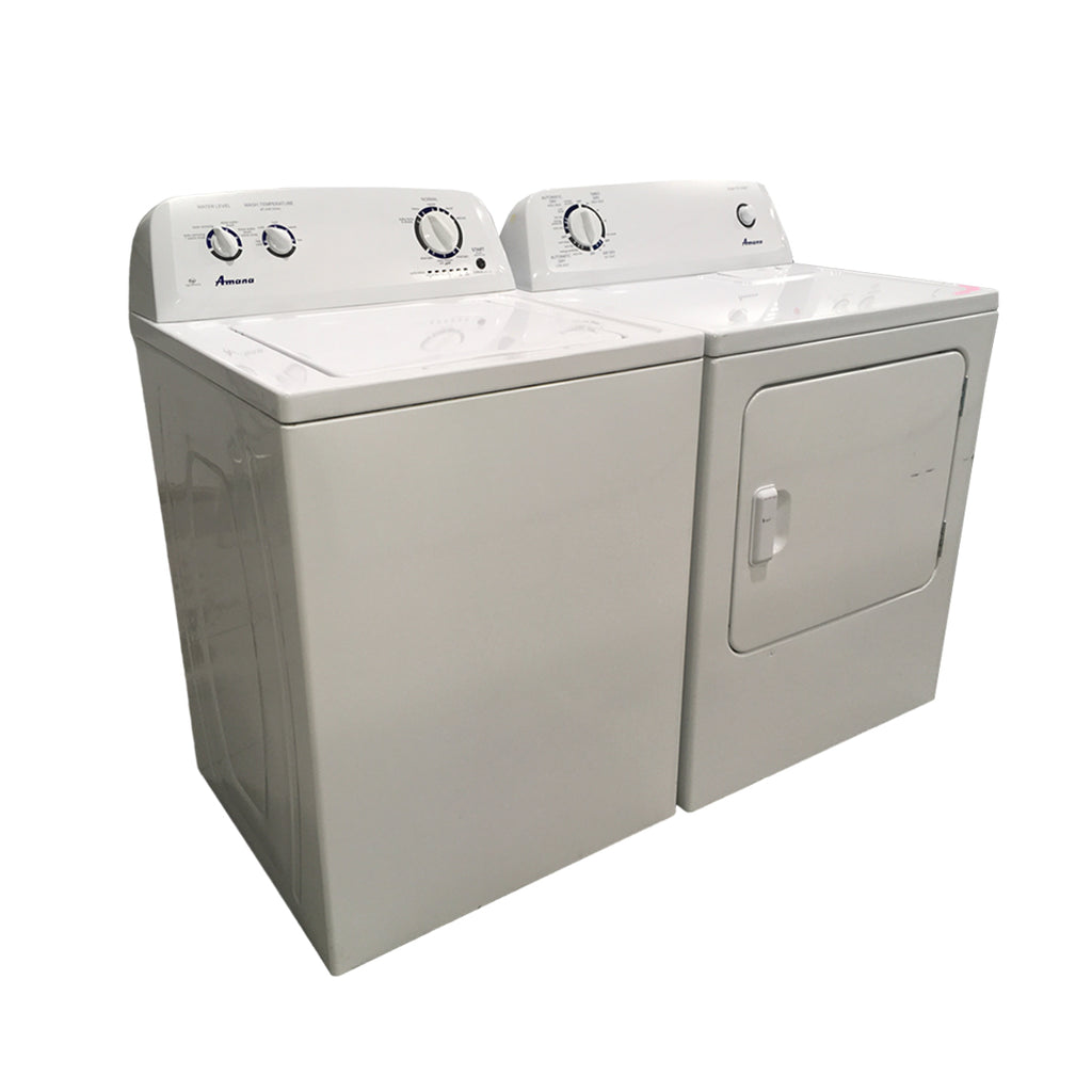 Used Amana Washer and Dryer Set Model No. NTW4516FW1 YNED4655EW1
