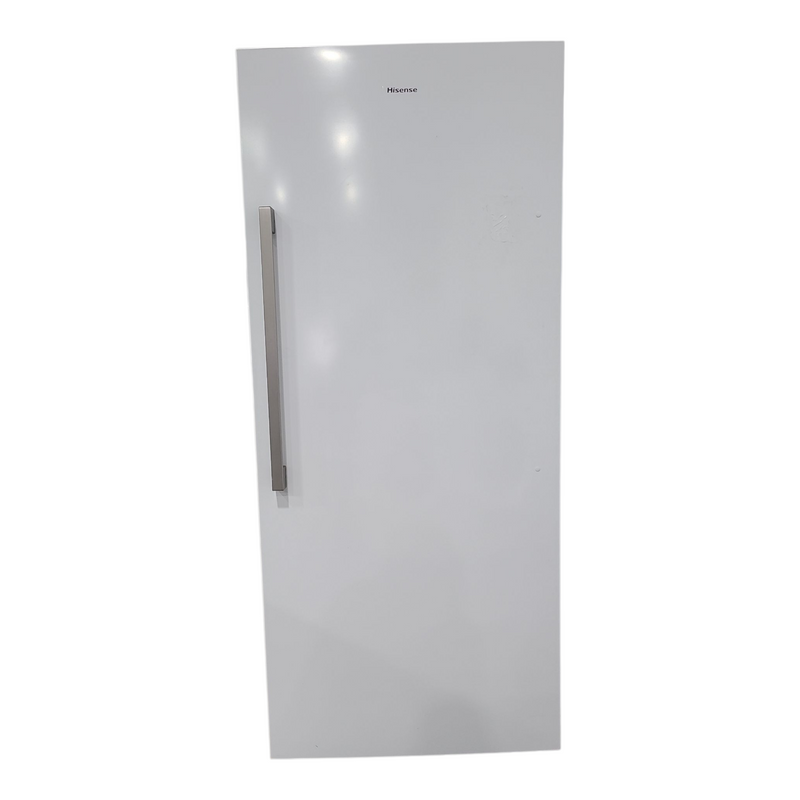 Open Box Hisense 21.2 cu ft. White Convertible Upright Fridge or Freezer with Reversible Door Freezer or Fridge Model No. FV21C7HWE Serial No.: 1B0590Z0134JBAPTQS70178