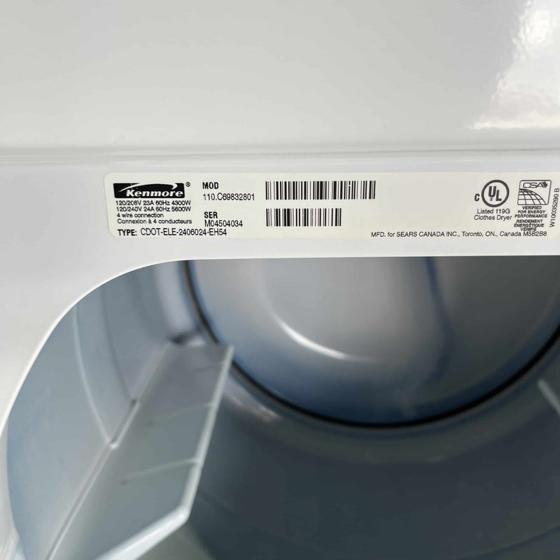 Used Kenmore Washer and Dryer Set Model No. 110.C69832801-110.29432801 for sale in Edmonton