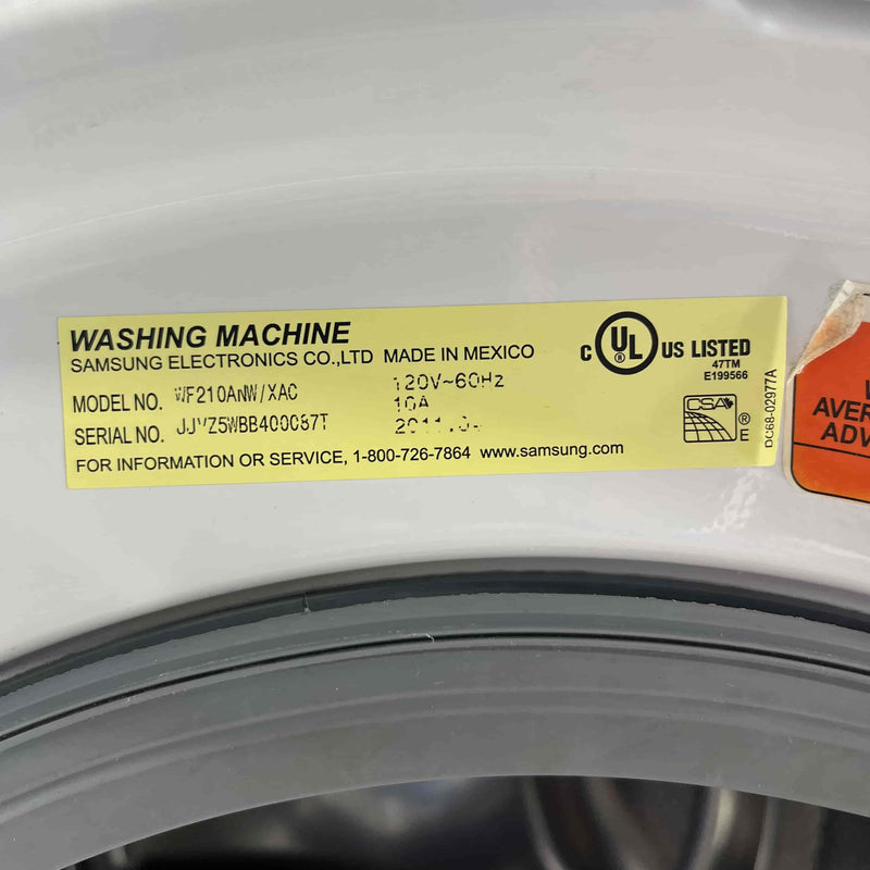 Used Samsung Washer and Dryer Set Model No. WF210ANW/XAC - DV210AEW/XAC for sale in Edmonton