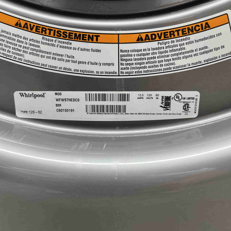 Used Whirlpool Washer Model No. WFW97HEDC0 for sale in Edmonton