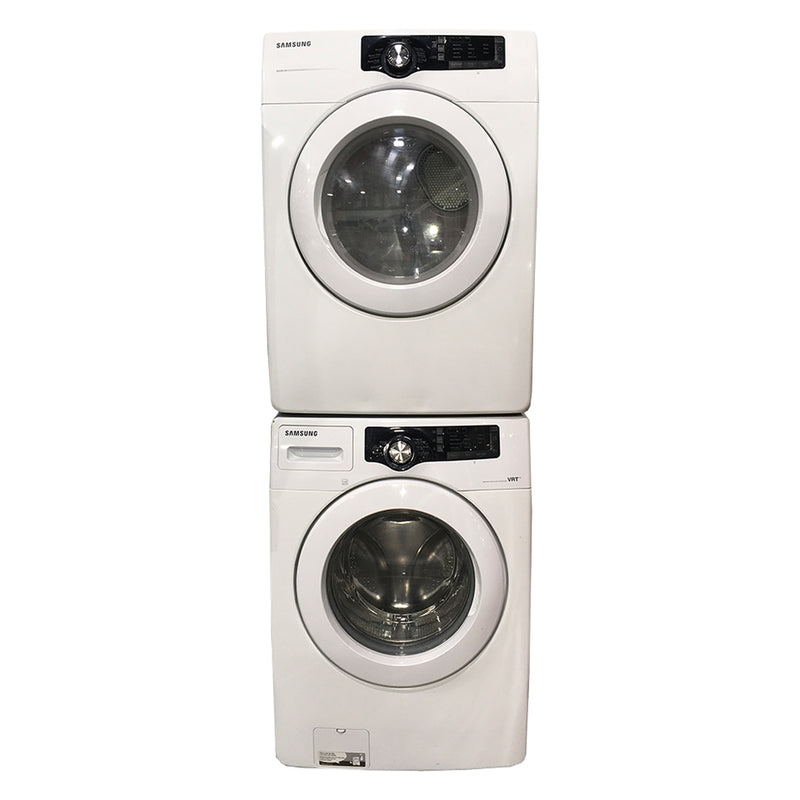 Used Samsung Washer and Dryer Set Model No. WF210ANW/XAC – DV210AEW/XAC
