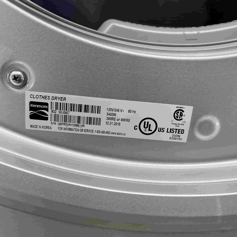 Kenmore Electric Dryer Model No. 592-89427