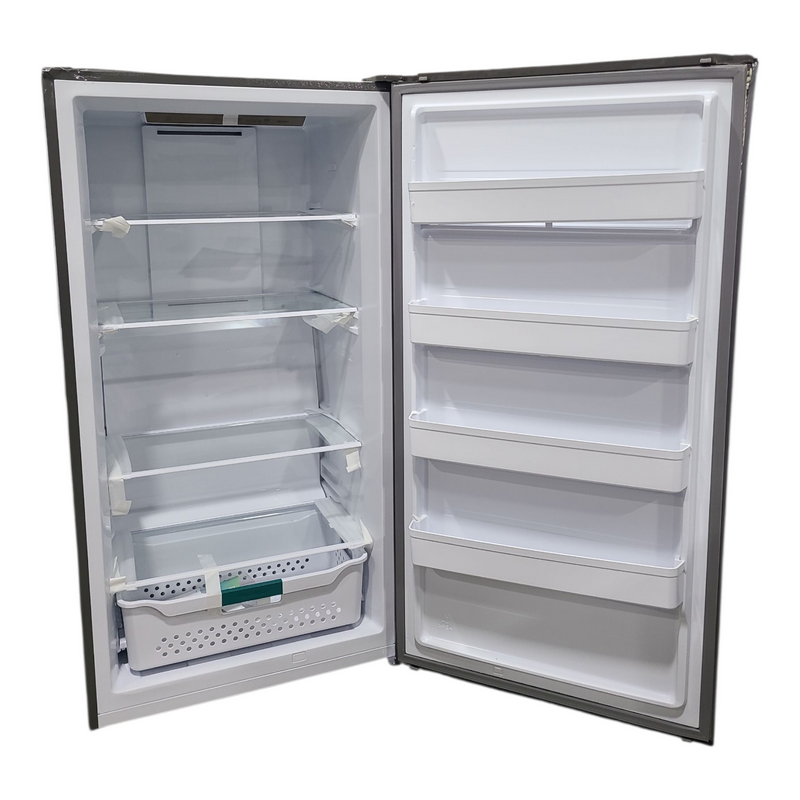 Open Box Hisense 17 cu ft. Convertible Upright Freezer or Fridge with Reversible Door Model No. HFU171N1AVE Serial Number: 1B0485Z0059JB6T5VS70671