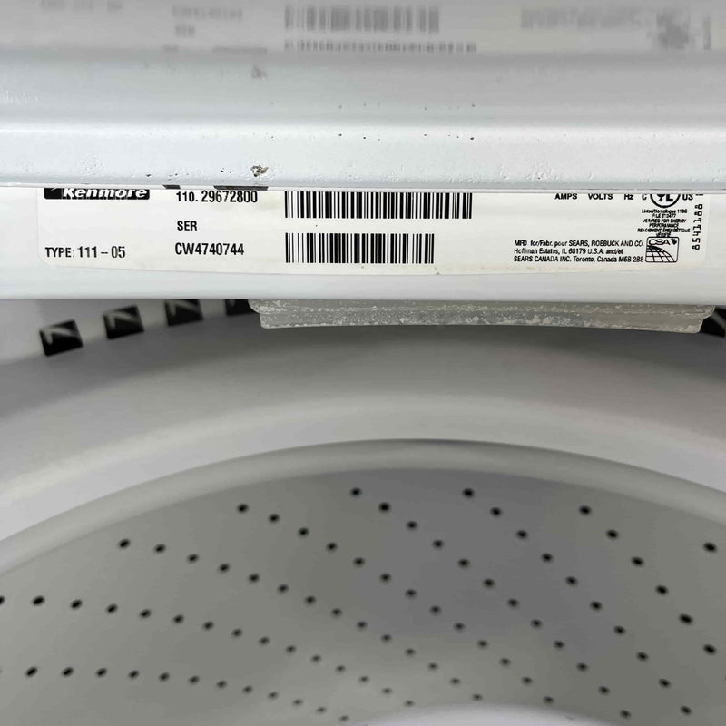 Kenmore Washer Model No. 110.29672800