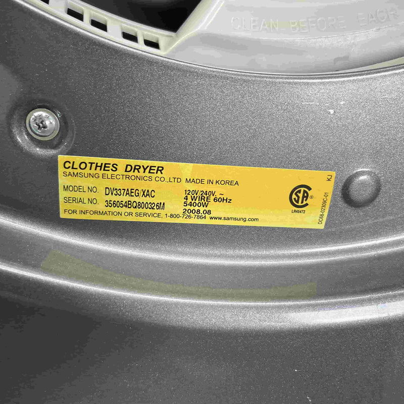 Samsung Washer and Dryer Set Model No. WF337AAG/XAC - DV337AEG/XAC