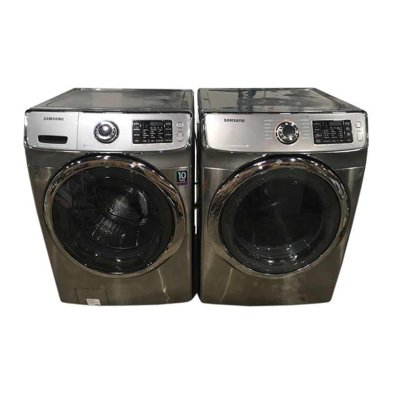 Used Samsung Washer and Dryer Set Model No. WF42H5600AP/A2 – DV42H5600EP/AC