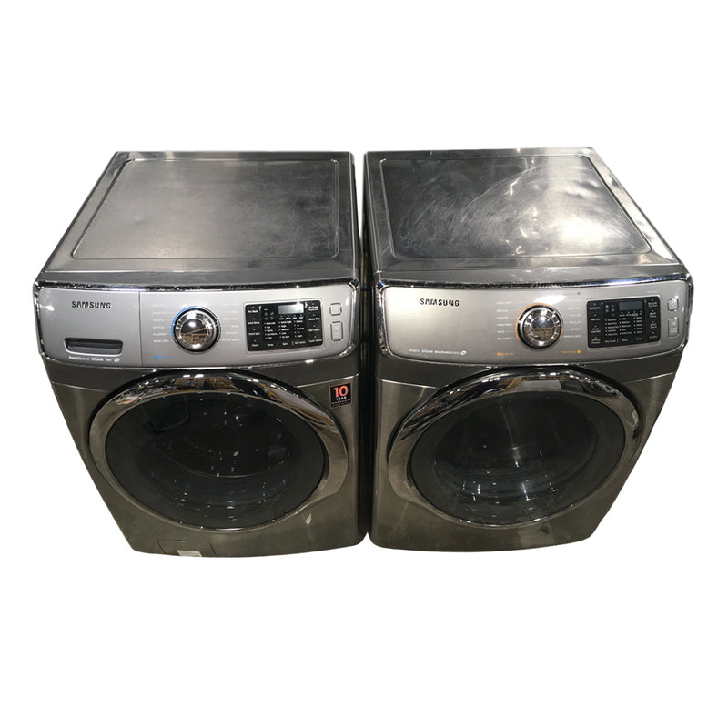Used Samsung Washer and Dryer Set Model No. WF42H5600AP/A2 – DV42H5600EP/AC