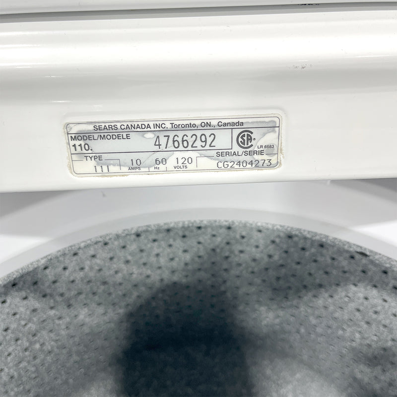 Kenmore Washer Model No. 110.4766292