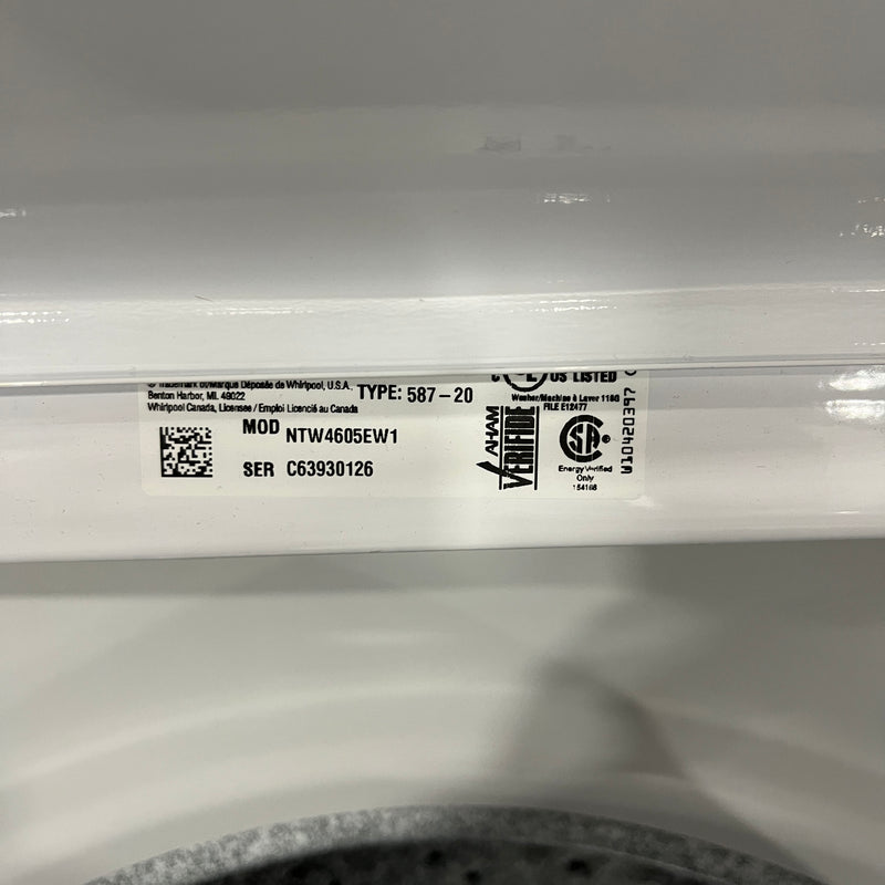 Amana Washer Model No. NTW4605EW1