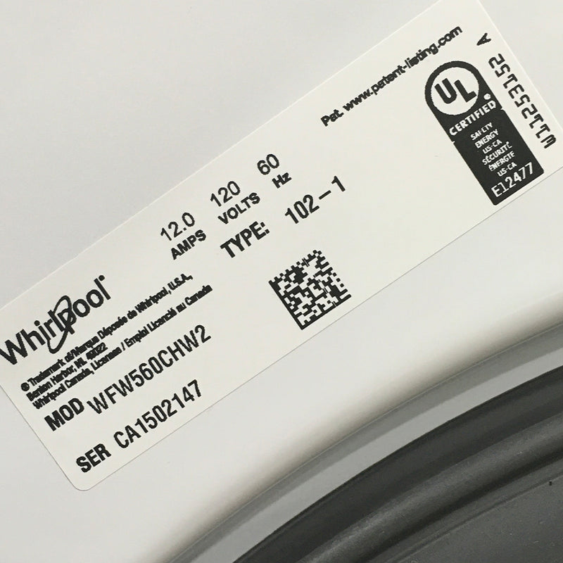Used Whirlpool Washer Model No. WFW560CHW2