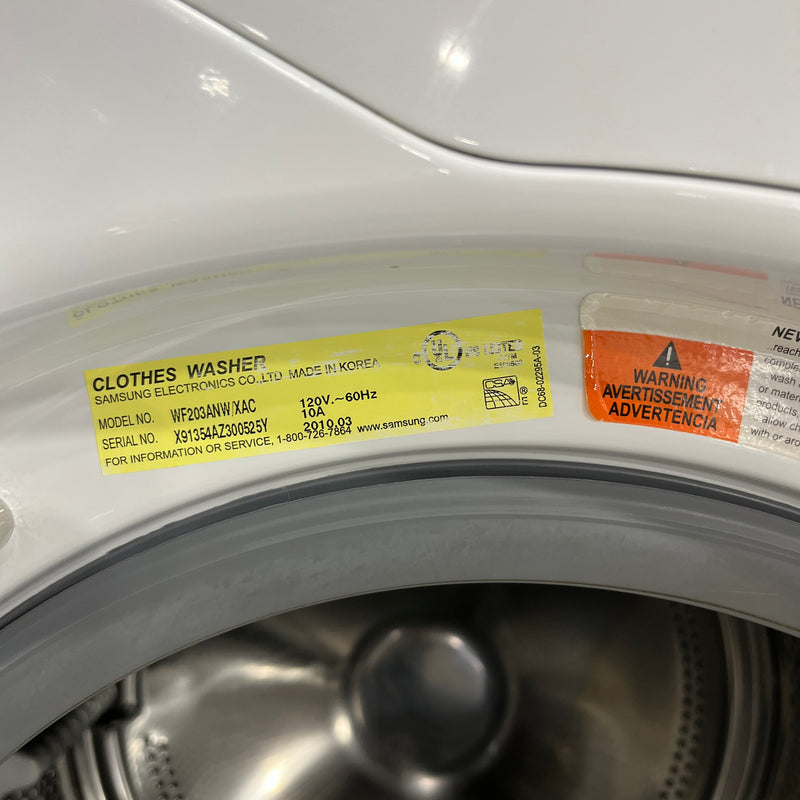 Samsung Washer Model No. WF203ANW/XAC
