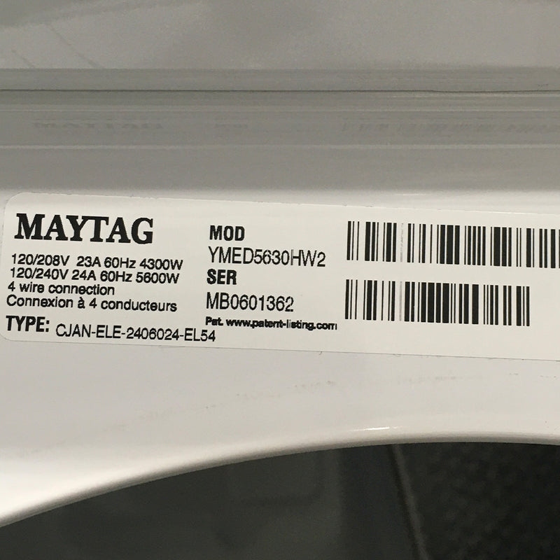 Used Maytag Washer and Dryer Set Model No. MHW5630HW0 - YMED5630HW2