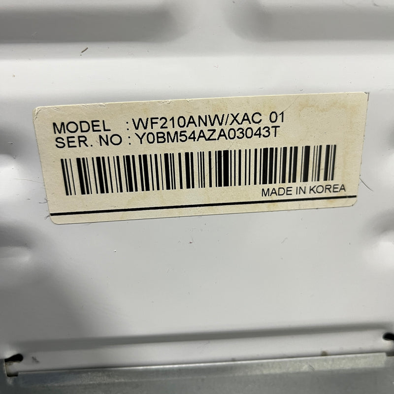 Samsung Washer and Dryer Set Model No. WF210ANW/XAC - DV210AEW/XAC