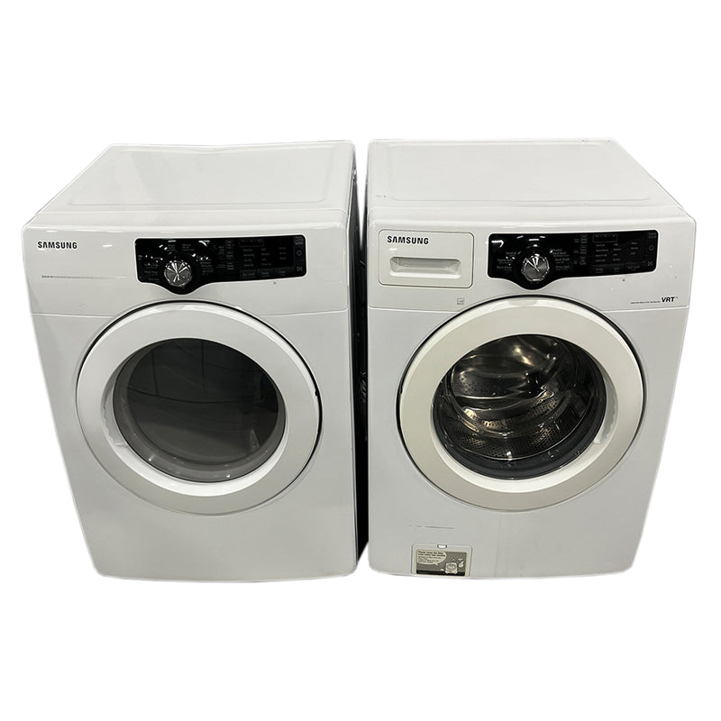 Used Samsung Washer and Dryer Set Model No. WF210ANW/XAC - DV210AEW/XAC