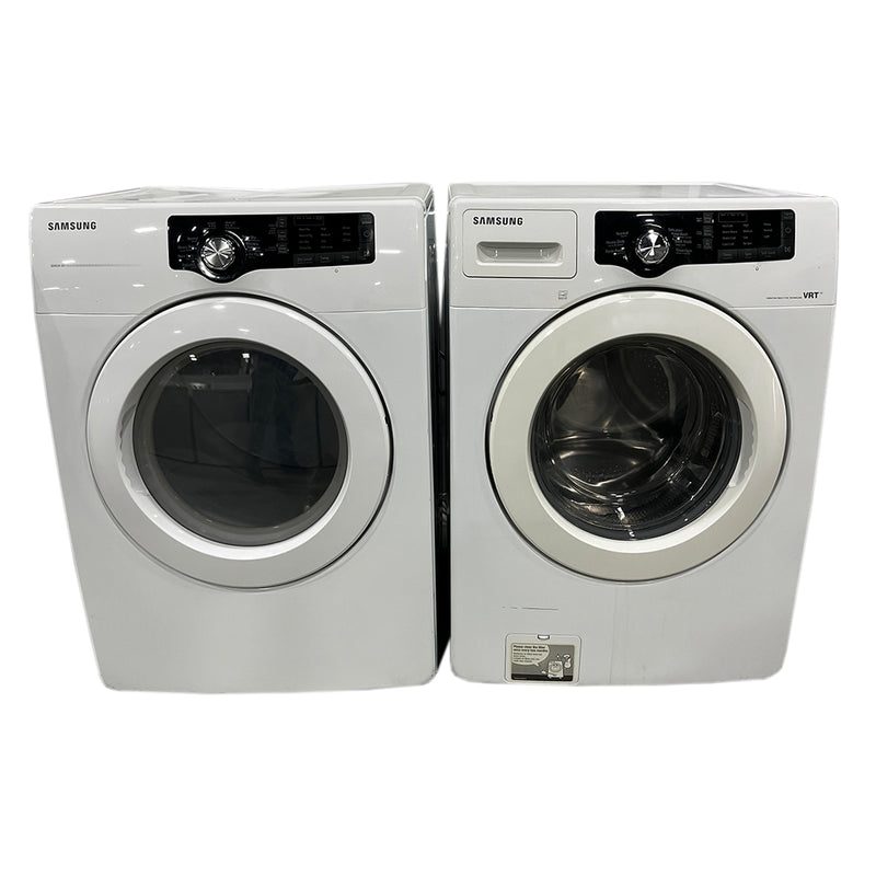 Used Samsung Washer and Dryer Set Model No. WF210ANW/XAC - DV210AEW/XAC