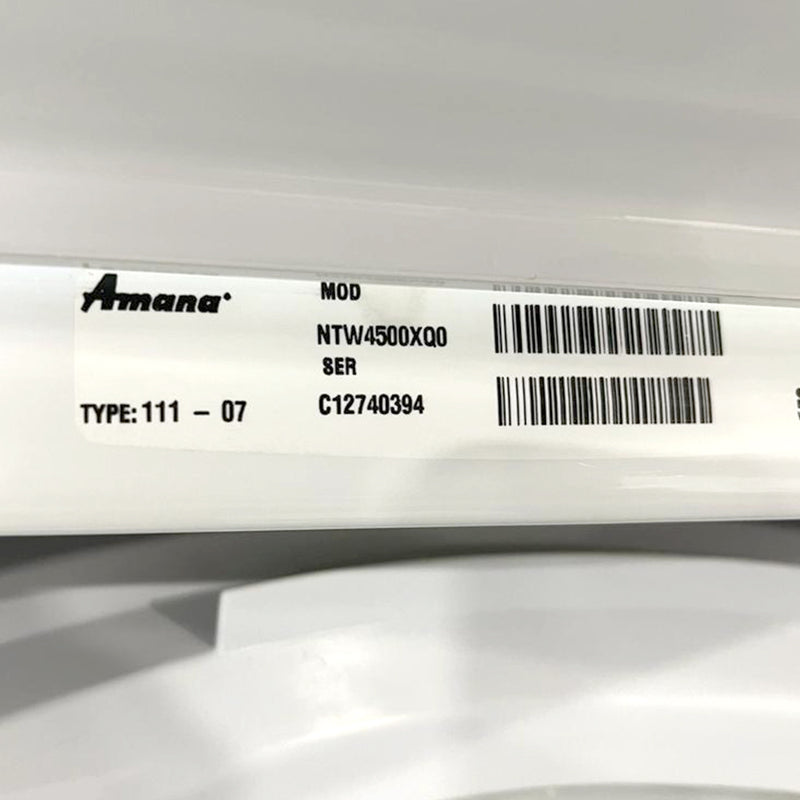 Amana Washer Model No. NTW4500XQ0