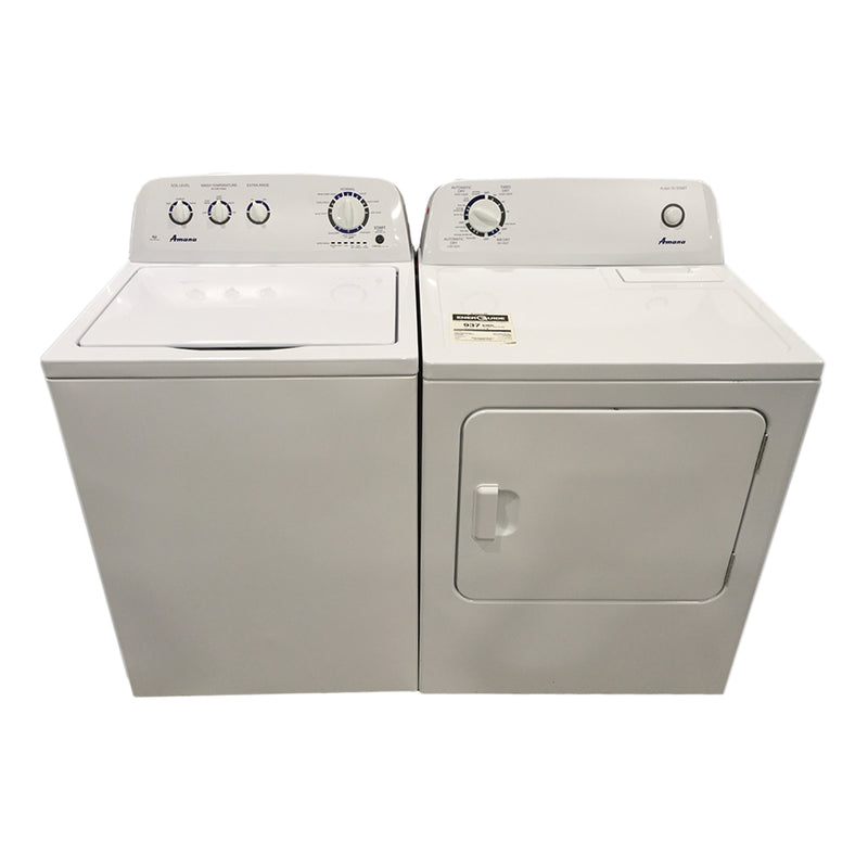 Used Amana Washer and Dryer Set Model No. NTW4705EW0 - YNED4655EW1