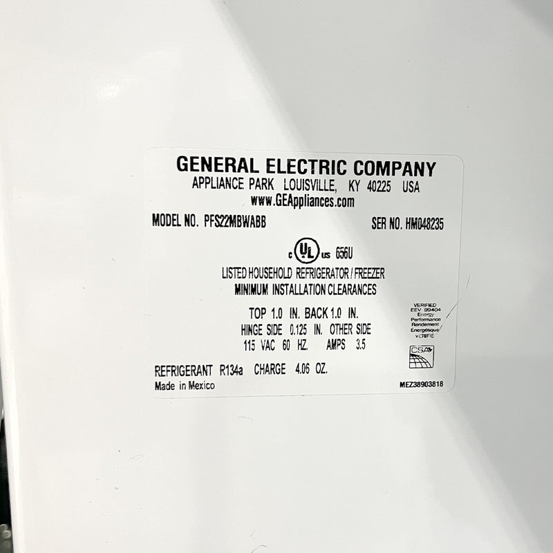 GE Refrigerator Model No. PFS22MBWABB