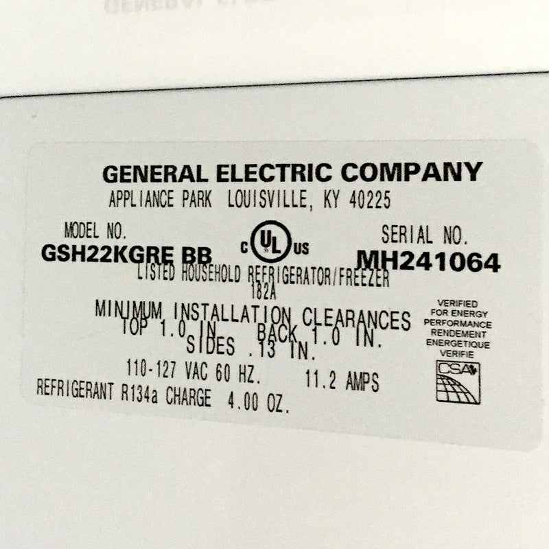 Used GE Refrigerator Model No. GSH22KGRE BB