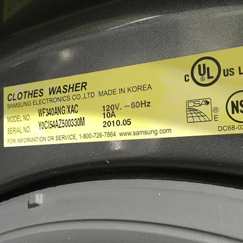 Used Samsung Washer Model No. WF340ANG/XAC