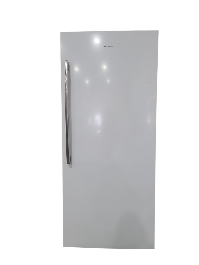 Open Box Hisense 21.2 cu ft. White Convertible Upright Fridge or Freezer with Reversible Door Model No. FV21C7HWE  Serial No.: 1B0590Z0134JB8WK5S70135