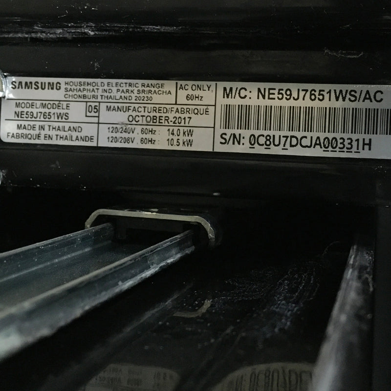 Used Samsung Electric Stove Model No. NE59J7651WS/AC