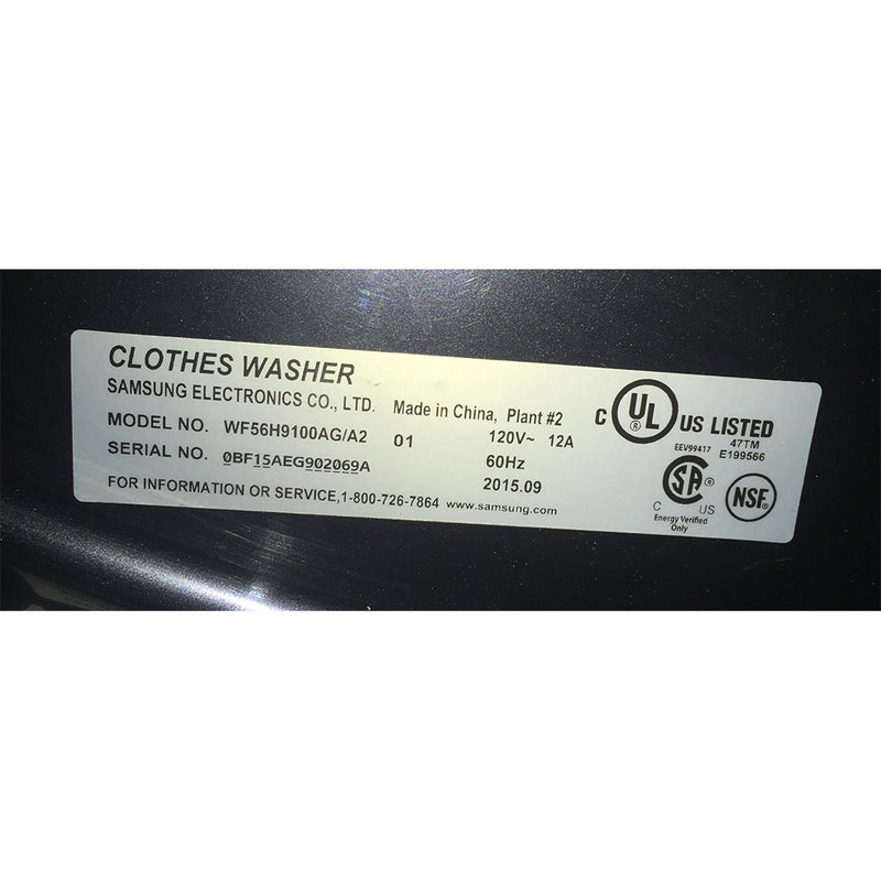 Samsung Washer Model No. WF56H9100AG/A2