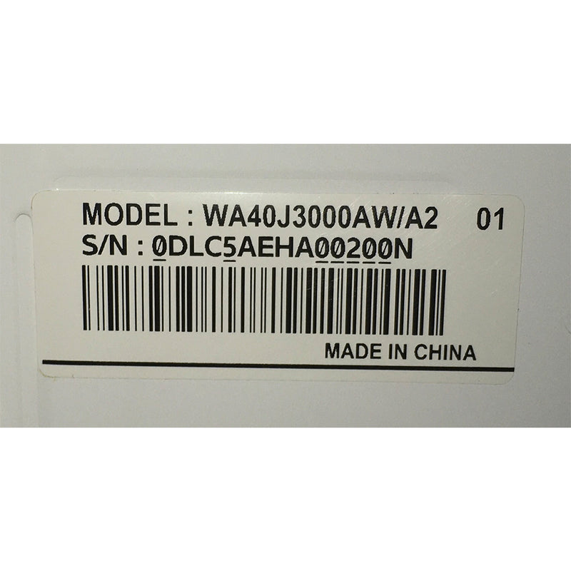 Samsung Washer Model No. WA40J3000AW/A2