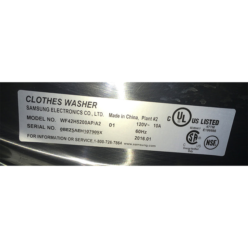 Samsung Washer Model No. WF42H5200AP
