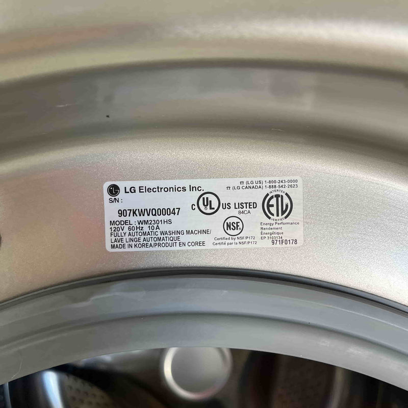 LG Washer and Dryer Set Model No. WM2301HS-DLE59955S