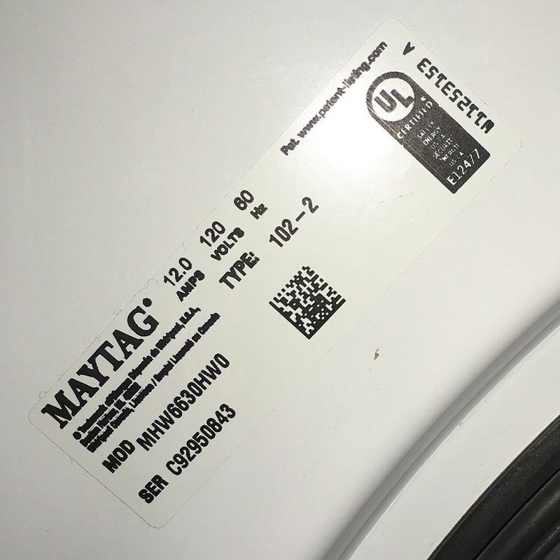 Maytag Washer and Dryer Set Model No. MHW6630HW0 – YMED6630HW0