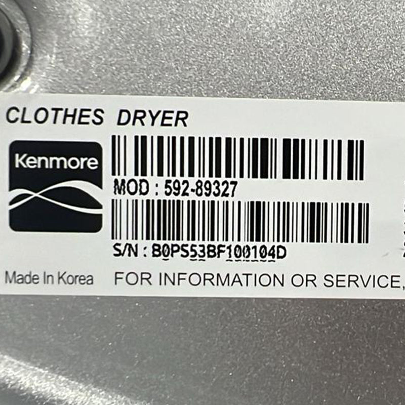 Used Kenmore Washer and Dryer Set Model No. 592-4905701 - 592-89327