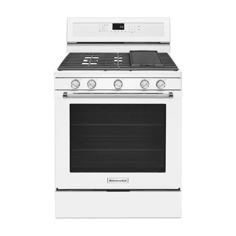Open Box KitchenAid Gas Stove Model No. KFGG500EWH