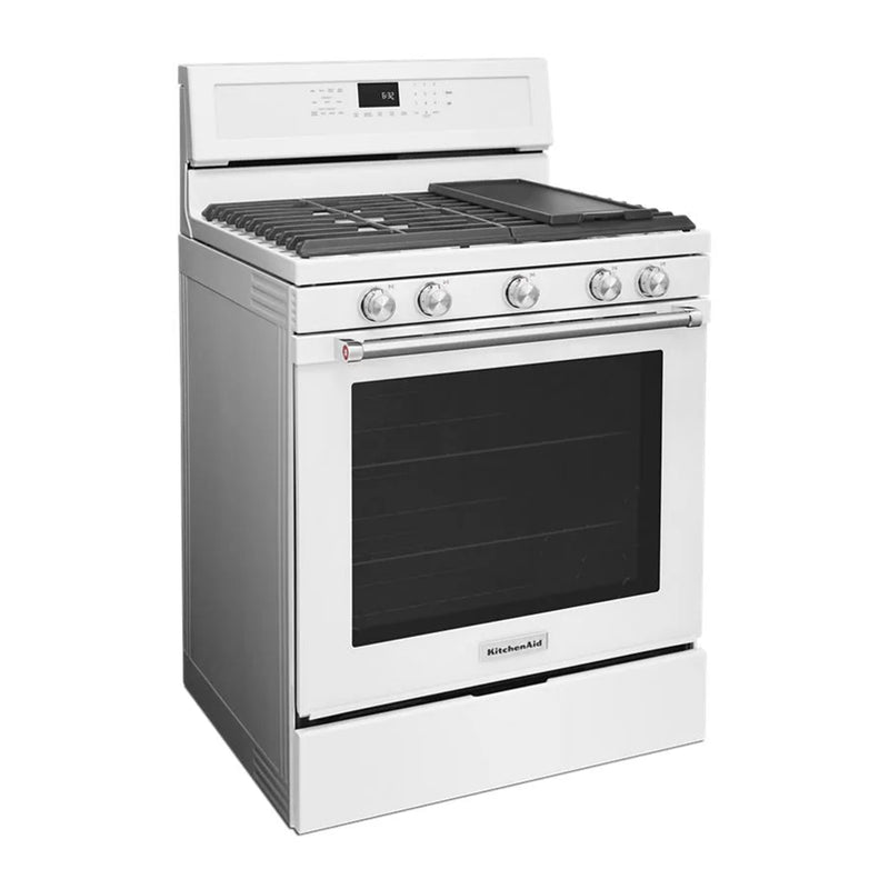 Open Box KitchenAid Gas Stove Model No. KFGG500EWH