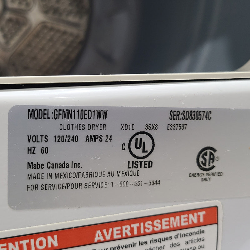 Used GE Washer and Dryer Set Model No. GFWN1100H0WWV- GFMN110ED1WW
