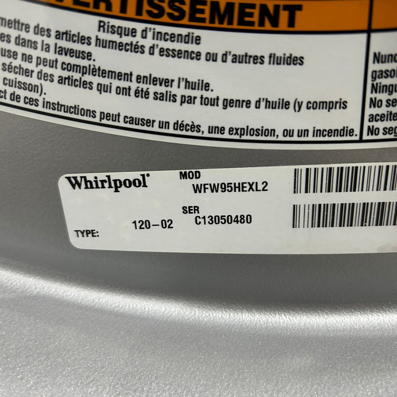 Whirlpool Washer Model No. WFW95HEXL2