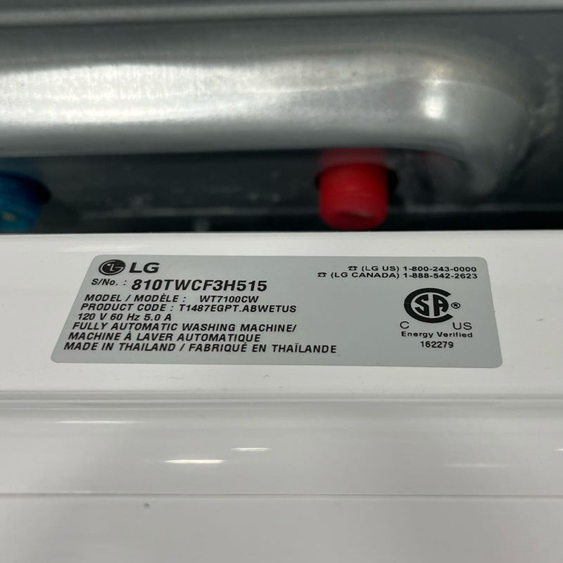 Used LG Washer Model No. WT7100CW