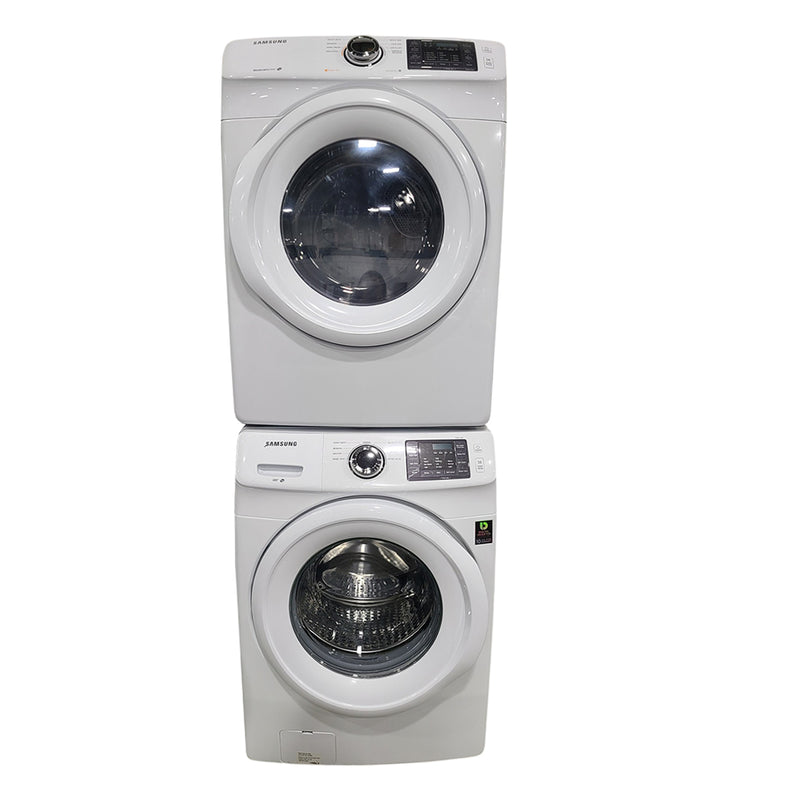 Used Samsung Washer and Dryer Set Model No. WF210ANW/XAC – DV210AEW/XAC