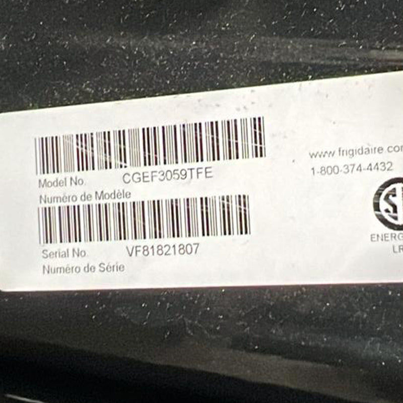 Used Frigidaire Electric Stove Model No. CGEF3059TFE